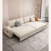 Beige Fabric L-shaped Foldable Sofa Beds With Storage