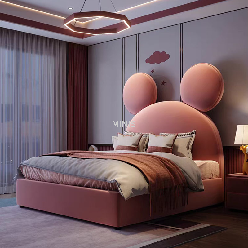 Kid Bedroom Girl Pink Bunny-shaped Children Bed