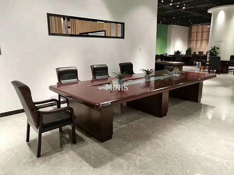 L-shaped Wood Table Veneer Executive Manager Office Desk