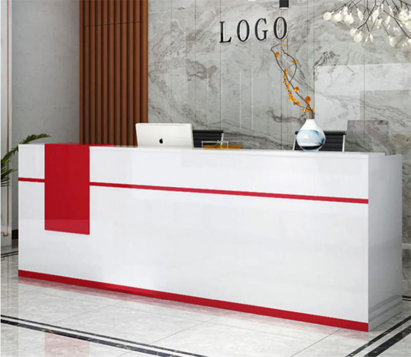 Laminate Minimalist Sleek Durable White Reception Desks