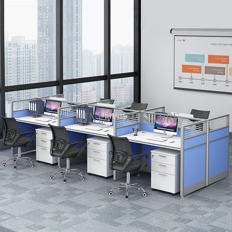 Staff Office Modular Desk Cubicle Workstation With Partition