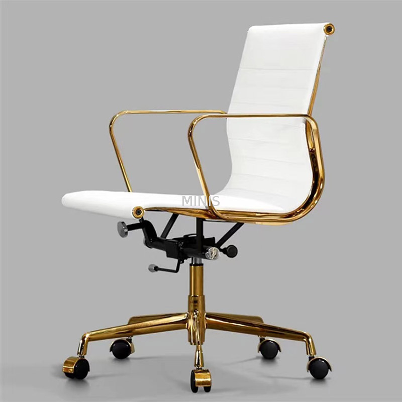 High-quality Reliable Aluminum White Leather Office Chairs