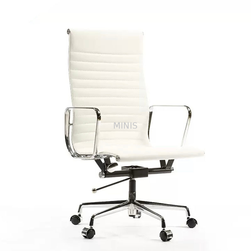 High-quality Reliable Aluminum White Leather Office Chairs