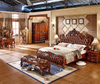 Bedroom Furniture Vintage Wood Genuine Leather King Size Bed