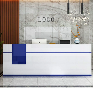 Laminate Minimalist Sleek Durable White Reception Desks