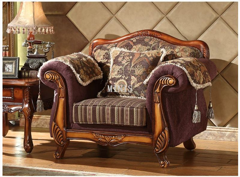 Vintage Brown Wooden Comfort Sofa For Living Room
