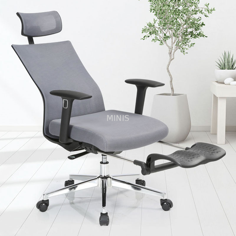 Stable Mesh Fabric Office Chairs With Headrest/Foot Pedal