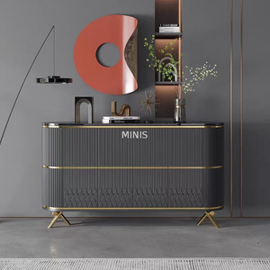 Living Room Modern Nice Black Sideboard With Marble Top