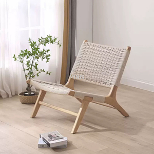 European Leisure Furniture Woven Rope Strong Wooden Chair