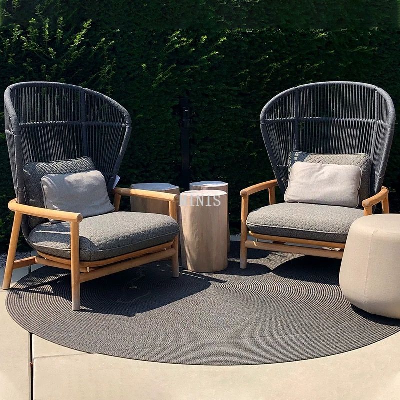 China Outdoor High Back Strong Wood Comfortable Garden Chair