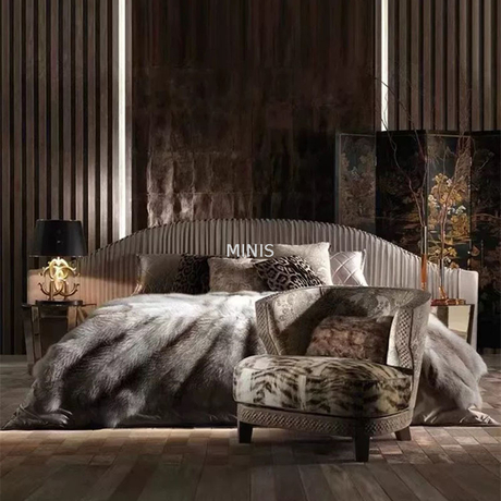 Adult Big Room Italy Style Customized Elegant King Size Bed