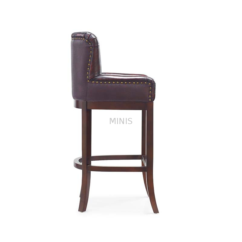 Hotel Restaurant Home High Leather Wood Pub Bar Chair