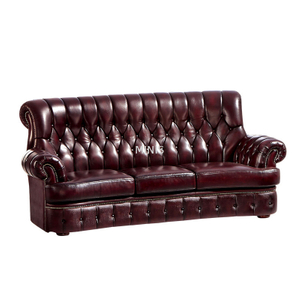 European Living Room Vintage Leather Comfortable Office sofa