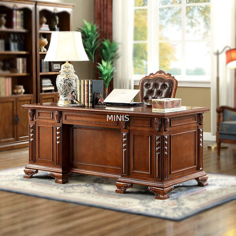 Home Office Furntiure Vintage Good Wood Executive Work Desk