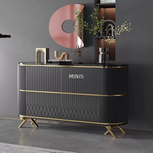 Living Room Modern Cool Black Sideboard With Marble Top