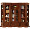 American Style Tall Wooden Bookcase With Glass File Cabinet