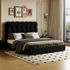 Bedroom Comfortable Furniture Adult White Leather Double Bed
