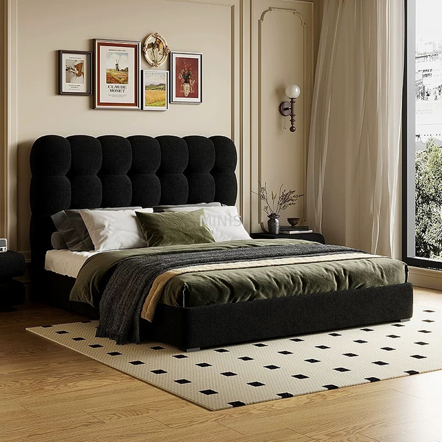 Bedroom Comfortable Furniture Adult White Leather Double Bed