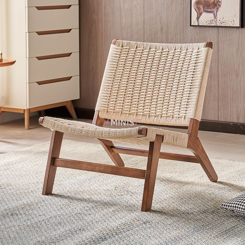 European Leisure Furniture Woven Rope Strong Wooden Chair