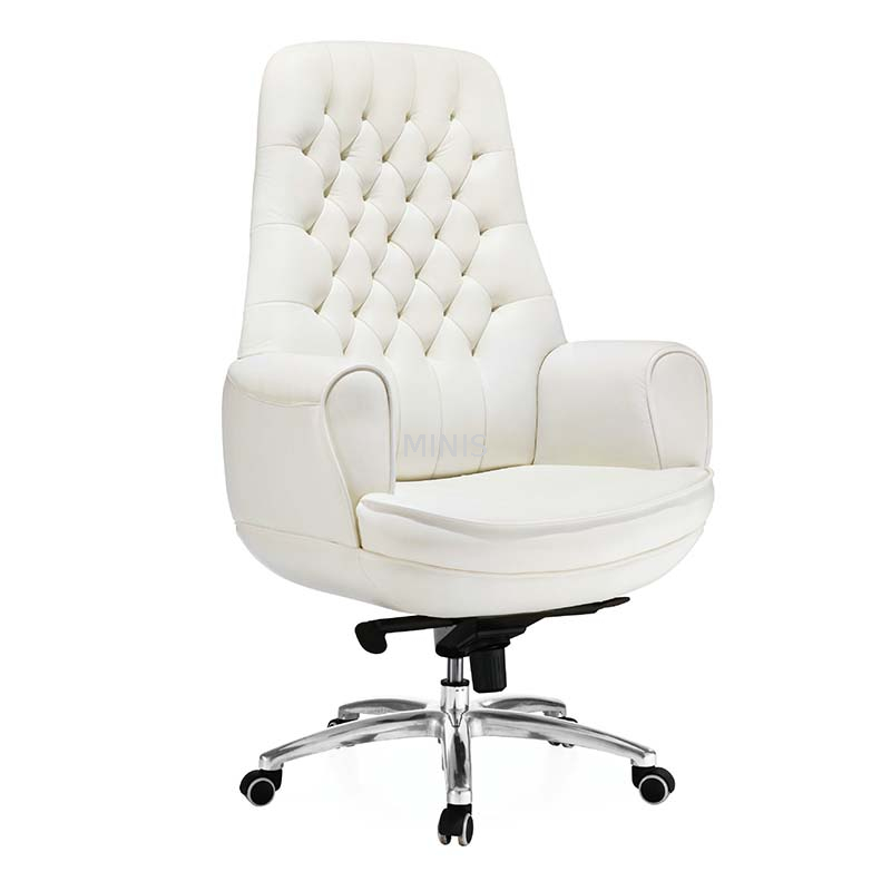 CEO Office Swivel Strong Nice Wood Genuine Leather Big Chair