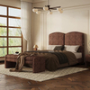 Bedroom Vintage Furniture Wood Frame Green Velvet Bed