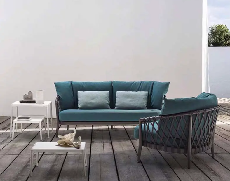 Outdoor Garden Modern Rope Metal Waterproof Durable Sofa