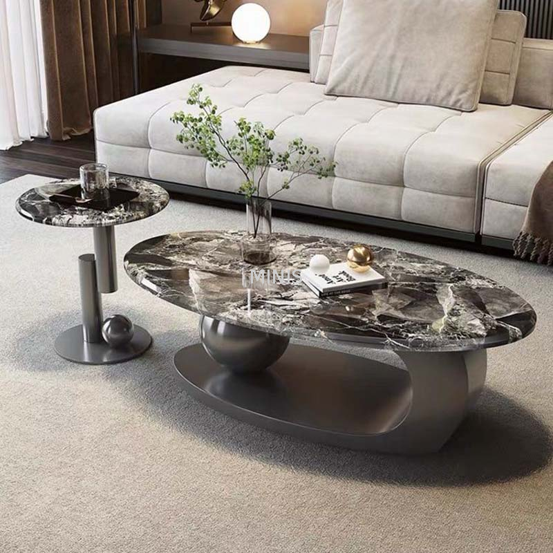 Living Room Marble Modern Oval Round Combined Coffee Tables 