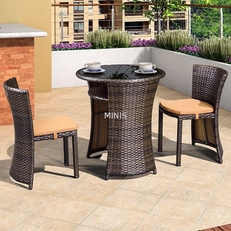 Balcony Dining table And Space-saving Hideable Chairs