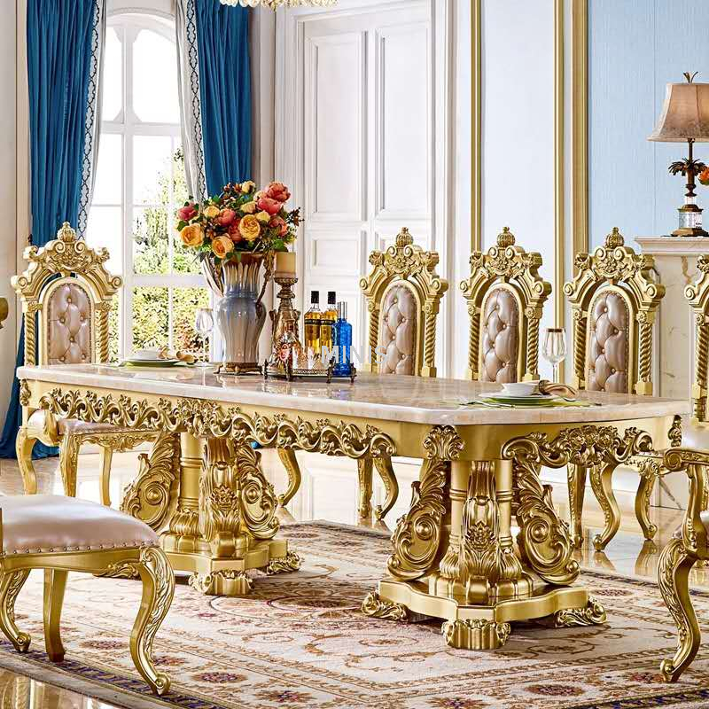 Dining Room Royal Classic High-End Wood Crafted Dining Table