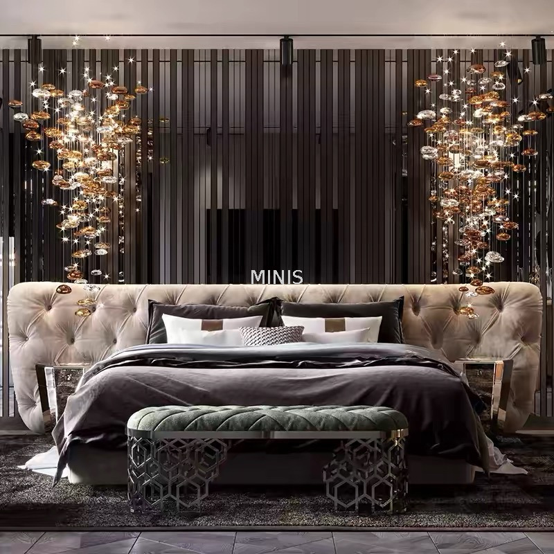 Adult Big Room Italy Style Customized Elegant King Size Bed