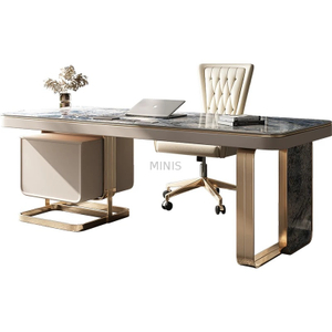 Office Room Table Furniture Nice Marble Work Desk With USB