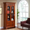 American Style Tall Wooden Bookcase With Glass File Cabinet
