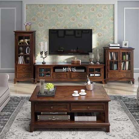 Living Room Brown Good Tv Cabient And Wooden Coffee table