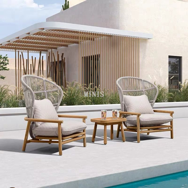 China Outdoor High Back Strong Wood Comfortable Garden Chair