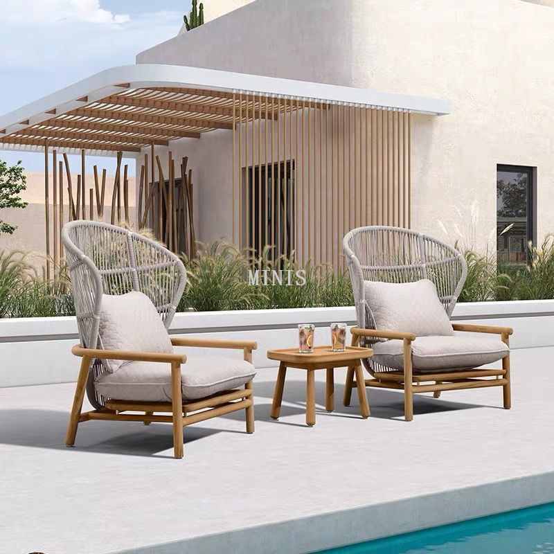 China Outdoor High Back Strong Wood Comfortable Garden Chair