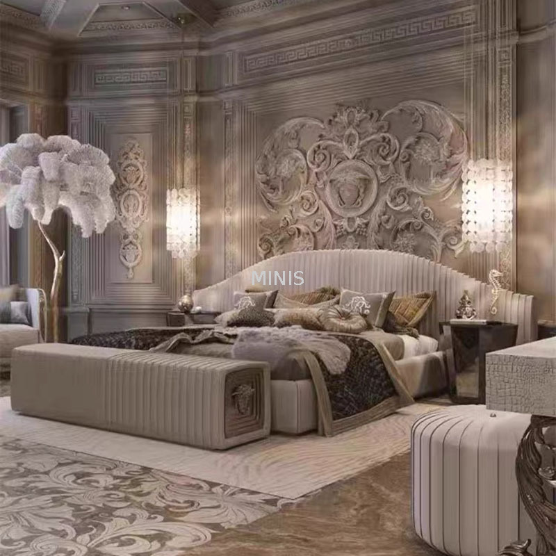 Adult Big Room Italy Style Customized Elegant King Size Bed