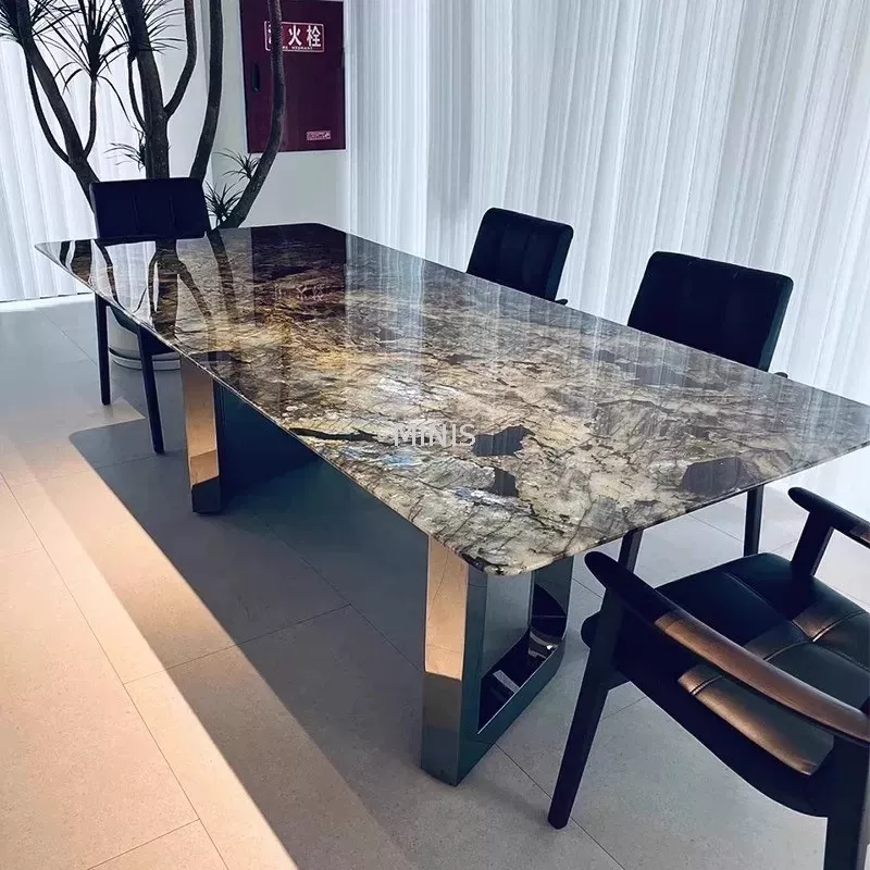 China Dining Room Natural Marble Rectangular Dining Table