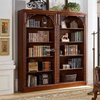 American Style Tall Wooden Bookcase With Glass File Cabinet