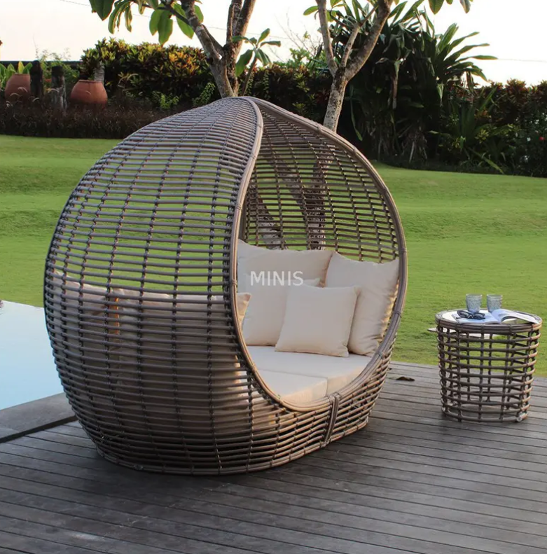 Outdoor Chair Garden Balcony Aluminium Rattan Daybed