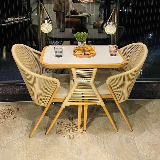 Balcony Dining table And Space-saving Hideable Chairs