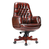 CEO Office Swivel Strong Nice Wood Genuine Leather Big Chair