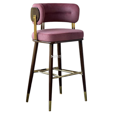 Restaurant Home Party High Fabric Wood Pub Good Bar Chair