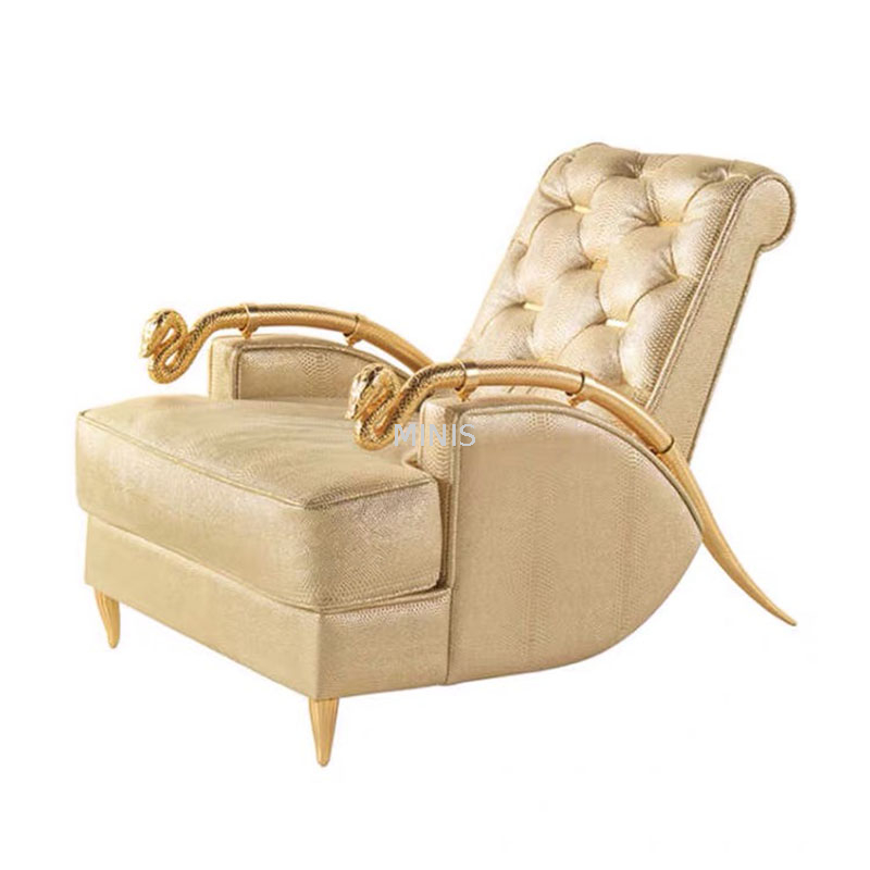 Hotel Lounge Living Room/Bedroom Deluxe Gold Leisure Chair