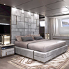 French Bedroom Luxurious Adult King Size Grey Leather Bed