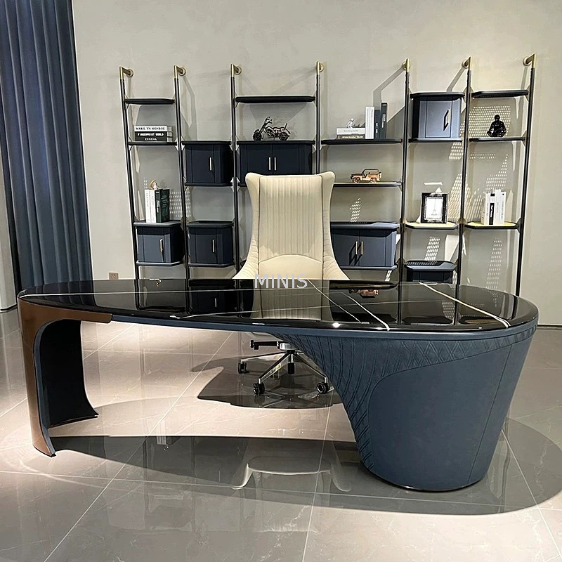 High-class Work Desk Furniture Oval Office Table And Chair