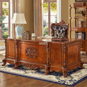 Executive Vintage Solid Wooden Office Desk For Wook Room