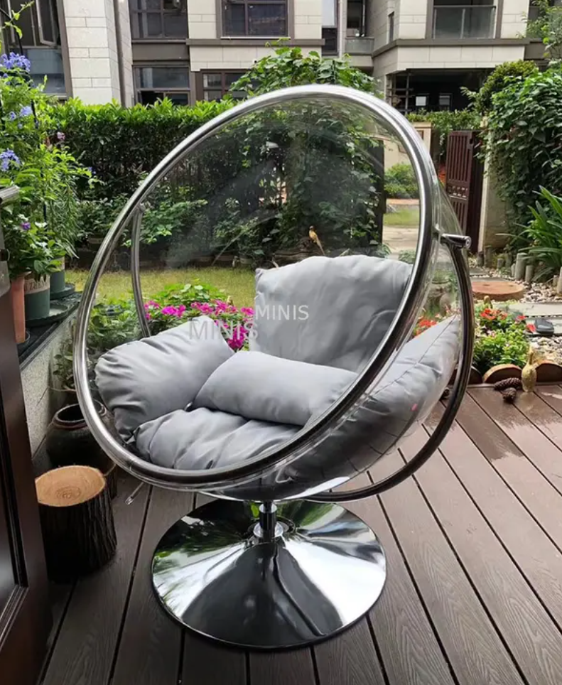 Relaxing Acrylic Space Transparent Round hanging Swing Chair 