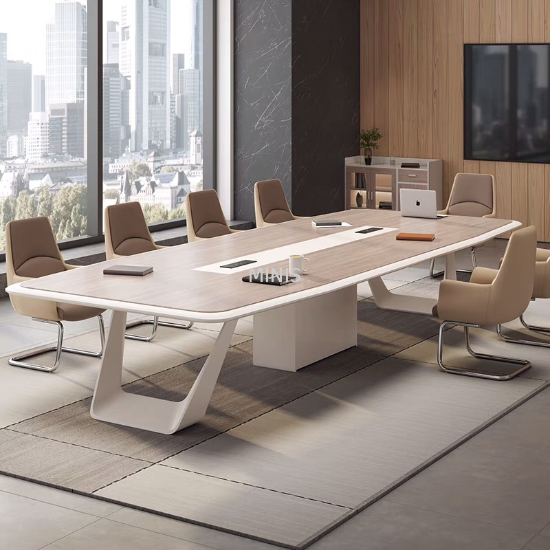 Modern Office Furniture Wood White Oval conference tables