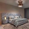 French Bedroom Luxurious Adult King Size Grey Leather Bed