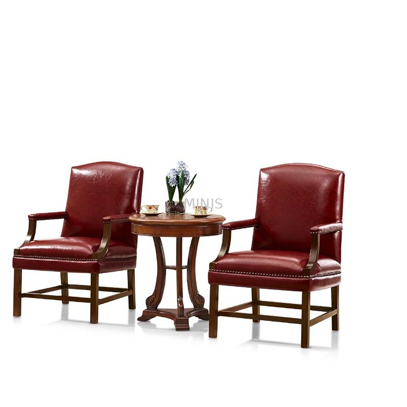 Beautiful Furniture Office Leather Chairs With Wood Table